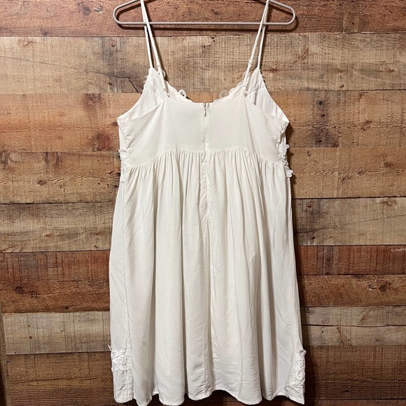Versona White Crochet Lace Trim Babydoll Sundress Size Large - Picture 7 of 13